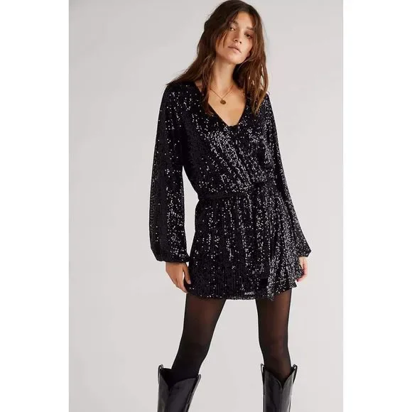Free People Christa Sequined Romper